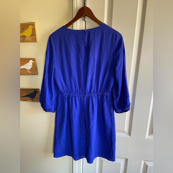 Madewell / Broadway & Broome - blue 3/4 sleeve dress - silk - Picture 2 of 3